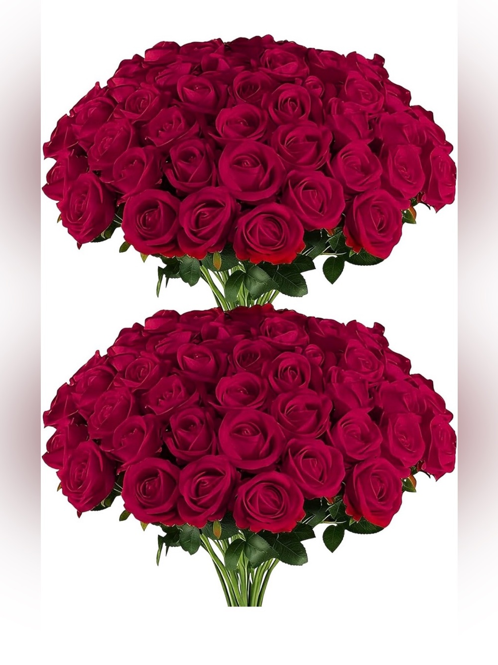 NIB Bulk Red Faux Silk Roses,60 Pcs,Bouquets,Centerpieces,Party,Red/Wine Color